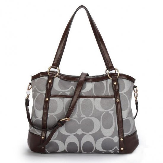 Coach Legacy Logo In Signature Large Grey Totes BPF | Coach Outlet Canada